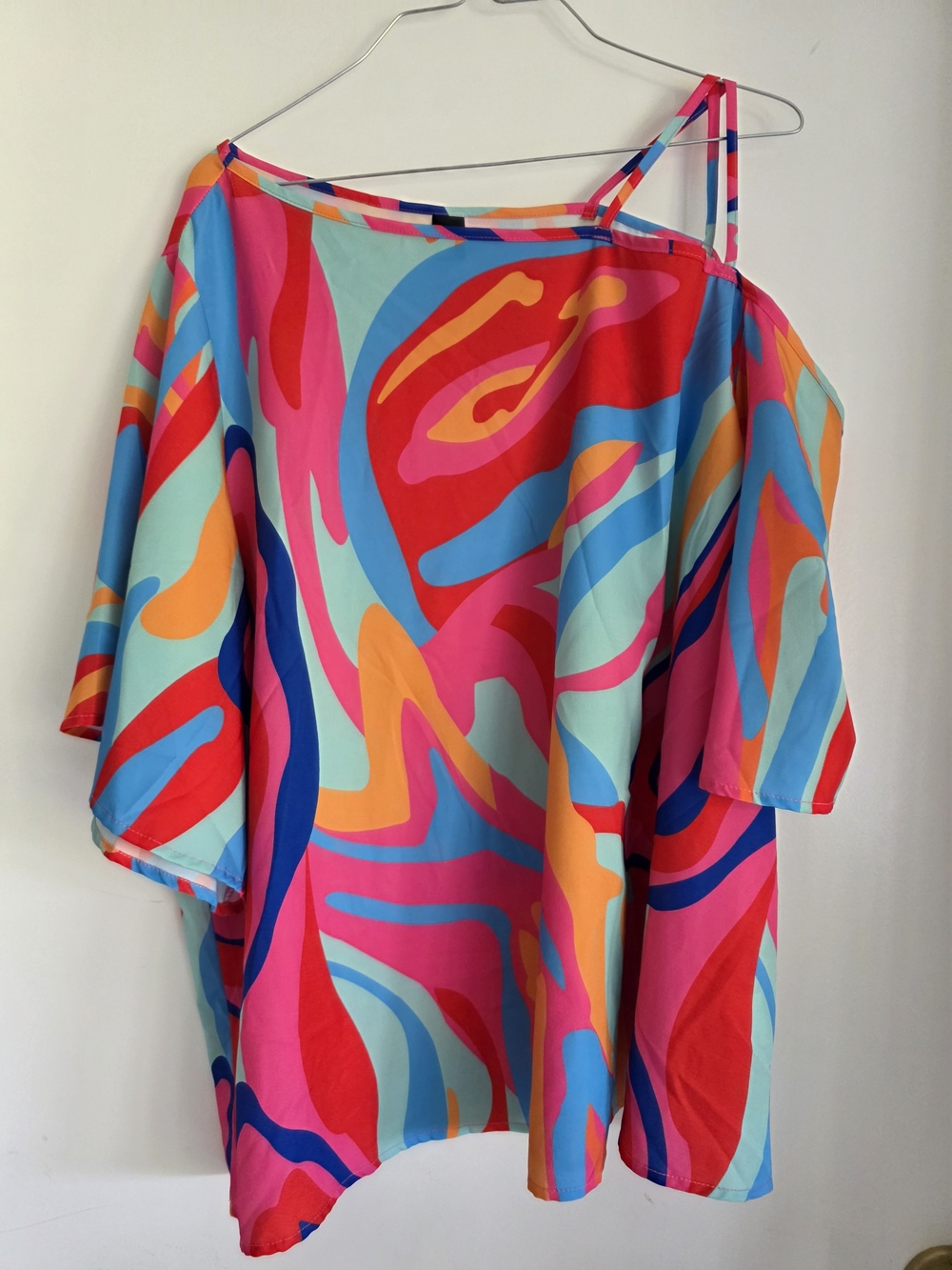 Vibrant Multicolor Off-Shoulder Blouse 1xl